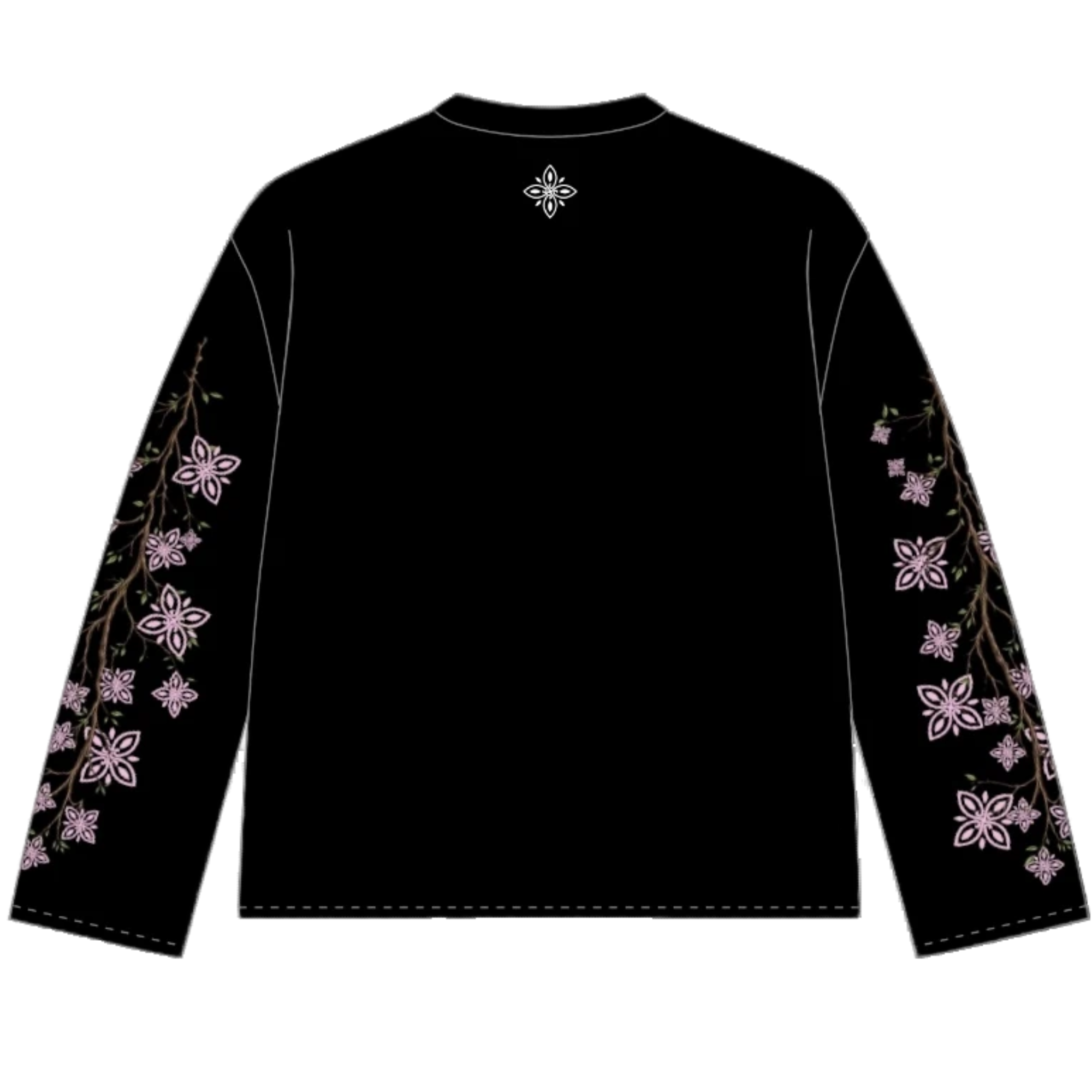 BLOSSOM WAFFLE TEE BLACK