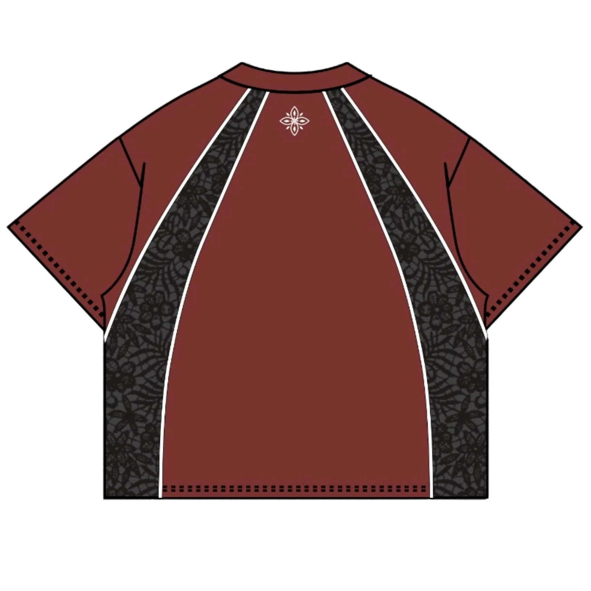 LACE REFLECTIVE TEE MAROON