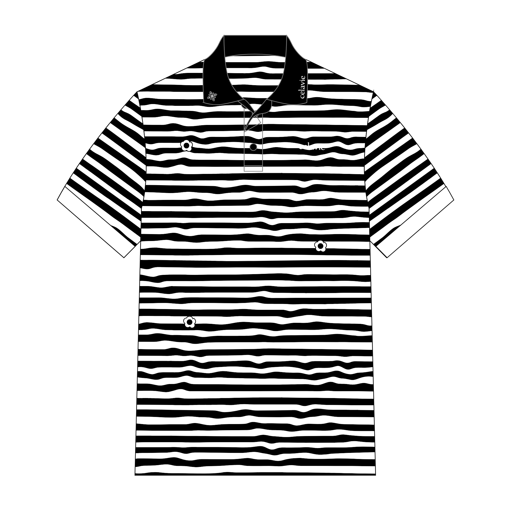 MONO STRIPE POLO BLACK