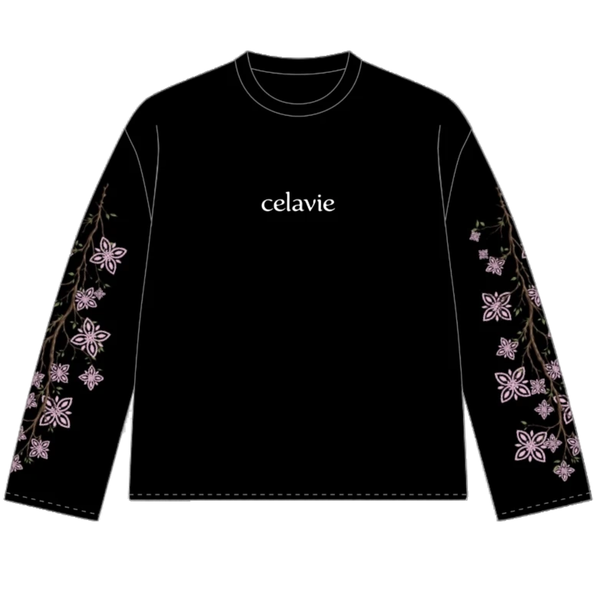 BLOSSOM WAFFLE TEE BLACK